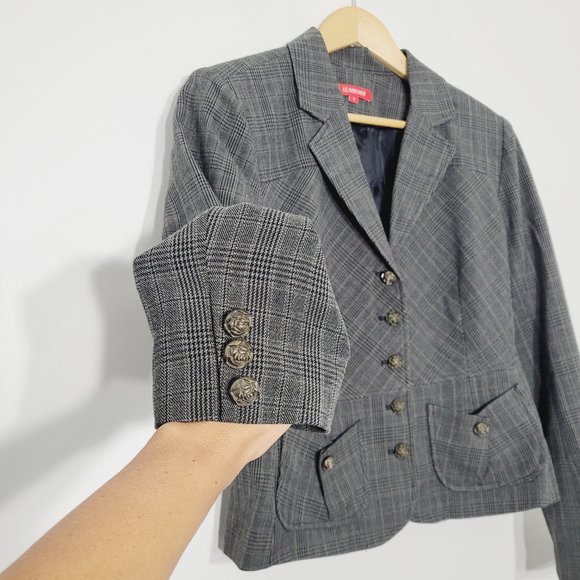 Le Grenier Petite Vintage Blazer Jacket  Gary Button Pockets Businesses Causal - Picture 2 of 11